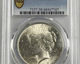 1922 Peace Silver Dollar AU58 PCGS