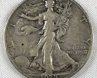 1938-D Semi-Key Walking Liberty Silver Half