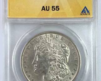 1889 VAM-47 DBL EAR Morgan AU55 ANACS