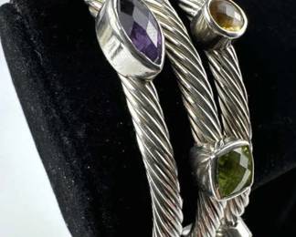 925 Silver Multi Strand Gemstone Bracelet