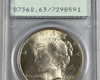 1923 Peace Silver Dollar MS63 PCGS Rattler