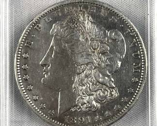 1891-S Morgan Silver Dollar, US $1 Coin