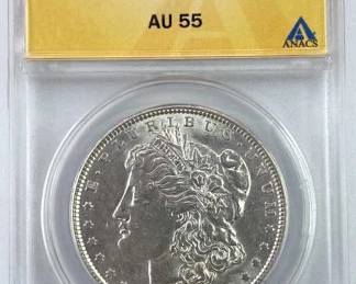 1889 VAM6 Morgan Silver Dollar AU55 ANACS