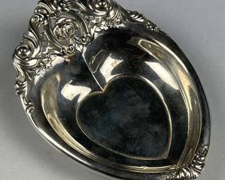 76.4g Solid Sterling Silver Heart Tray