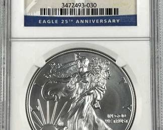 2011W NGC MS69 Silver Eagle, Burnished 25th