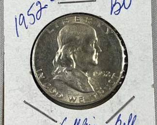 1952-D BU Franklin Silver Half Dollar