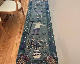 100% Wool Pile "New Garden Runner" - 26" x 8' Made in India