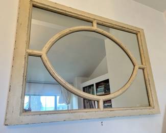 Pottery Barn White Rustic Wall Mirror