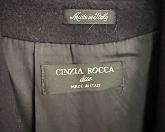 Cinzia Rocca Black Wool Trench Coat
