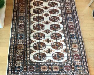 “Royal Indo” Bokhara rug,  100% wool thick pile, made in India (38” x 68” including fringe)