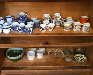 Demitasse cups & saucers, ramekins