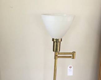 Brass Laurel tulip base swing arm floor lamp (52” tall)