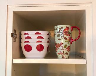 Starbucks glass mugs, Greek tins