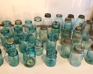 More aqua Mason jars - some unusual ones 
