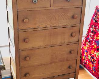 Antique dresser with mirror (33”W, 19”D, 48” to top surface, 72.5” to top of mirror)