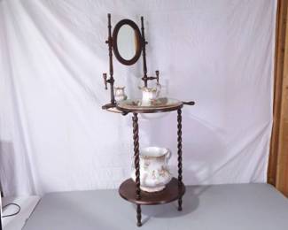 Antique Homer Laughlin Chamber Pot Set and Wash Stand