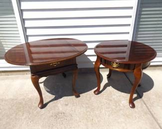 2 SOLID WOOD Cabriole Drop Leaf and Accent Tables