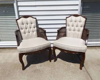 2 Vintage VERY CLEAN Chaircraft Caned Armchairs