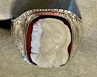 Vintage sterling silver double intaglio ring