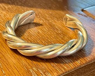 heavy sterling braided cuff bracelet