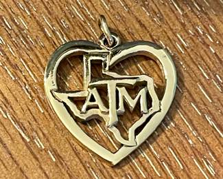 Retired James Avery 14k gold Texas A & M charm/pendant