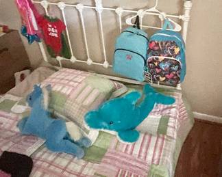 antique white iron full size bed