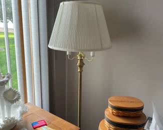 . . . brass standing lamp