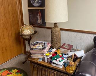 . . . end table and mid-century lamp