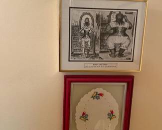 . . . cute Victorian piece and framed doily
