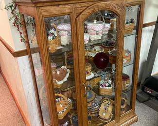 . . . petite curio cabinet and mini Longaberger baskets