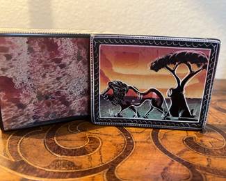 Soapstone trinket lion box from Western Kenya. This box has also been hand-painted.! Gorgeous!