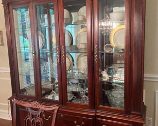 Pennsylvania house, large curio cabinet with storage Pennsylvania house lighted curio hutch