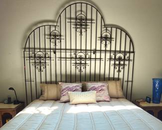 Custom made wrought iron headboard