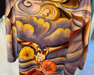 Great jacket with an amazing design. Very eyecatching in every way.  Size 14.