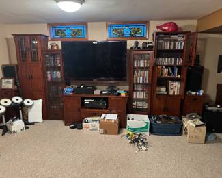 Wood cabinets along with stained glass windows.............OHM SPEAKERS ARE SOLD