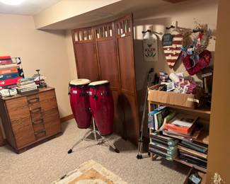 Bongos and MCM oak dresser