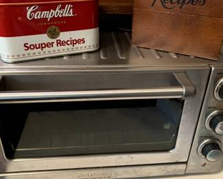 Toaster oven and recipe boxes full of recipes, many hand-written!