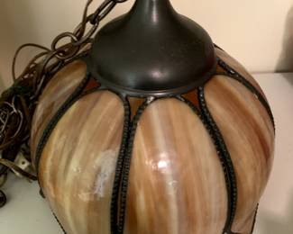 Vintage glass hanging light