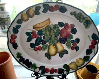 Large serving platter with fruit theme
