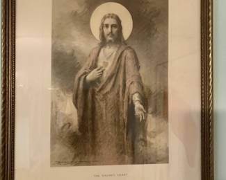Vintage "The Sacred Heart" print