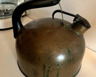 Vintage Copper Tea Kettle Whistling