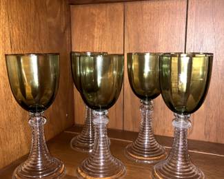 Vintage Beehive German Wine Glasses