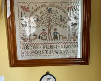 Vintage  Hand-Sewn Sampler