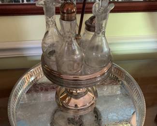 Silver Plate Serving Piece Cruet Set