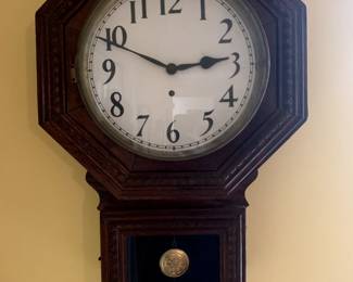 Vintage Gilbert School Clock Working Condition with Keys