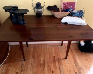 Vintage Beautiful Fold Out Table (folds out on 2 sides), Antique Iron Scale, Antique Railroad Lantern