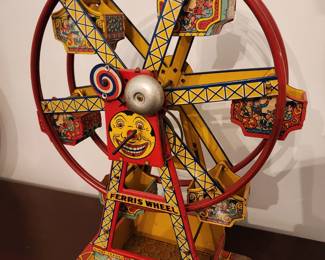 Vintage Rare #172 J.Chein Tin Litho Hercules Ferris Wheel Wind-Up Toy