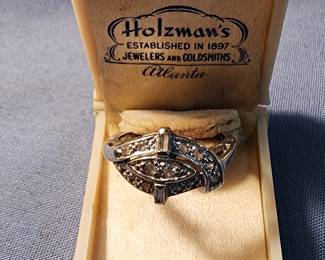 10k White Gold and Diamond Ring