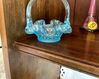 fenton glass mini basket $25