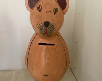 wooden teddy bear bank
